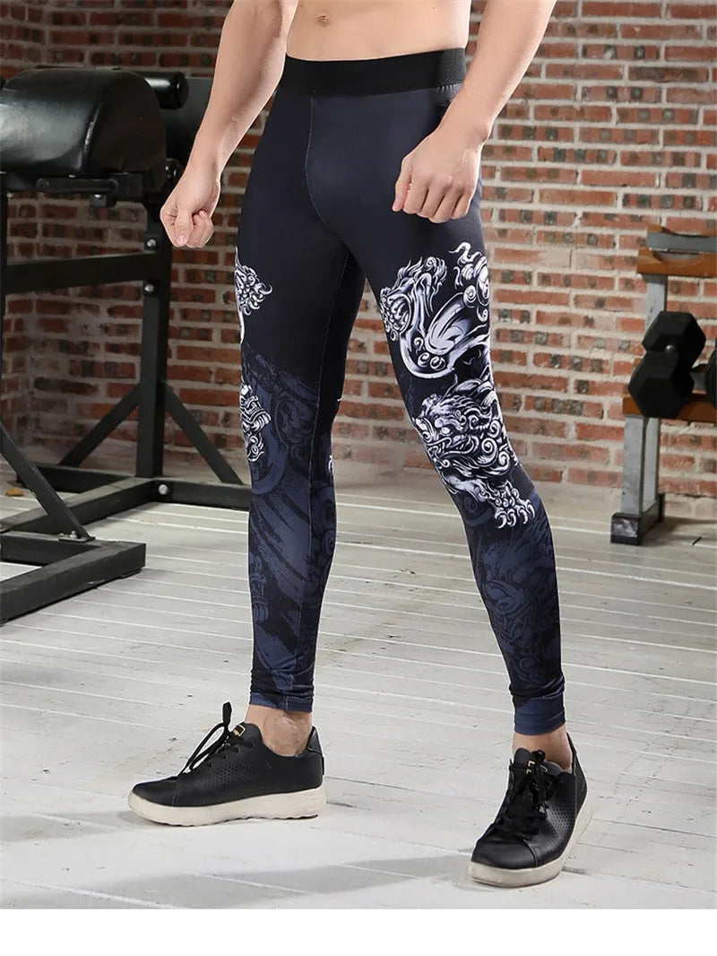 Spring Autumn Men Running Tights GYM Camping Hiking Pants Male Basketball Football Soccer Fitness Exercise Sport Long Legging J7