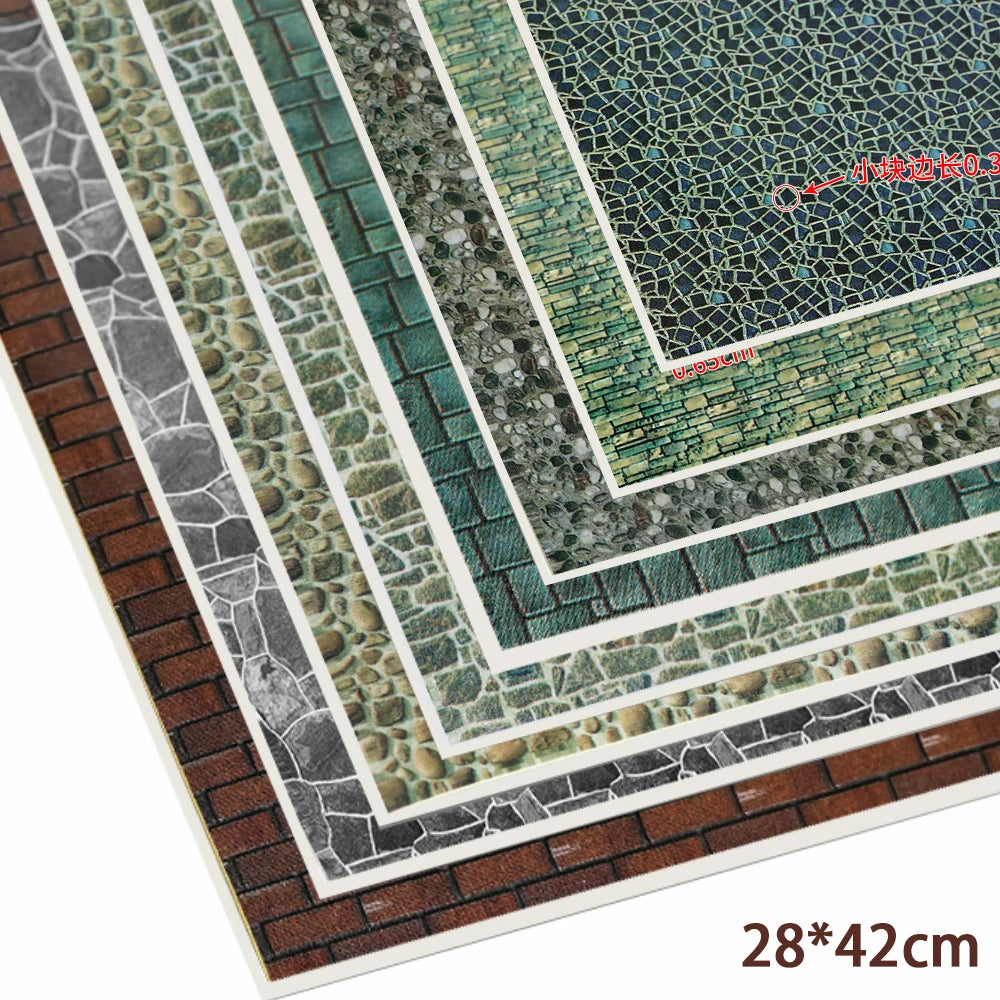 28x42CM Floor/Wall Sticker Materials DIY House Building Indoor/Outdoor Ground Layout Accessory With Back Adhesive 2Pcs/Lot