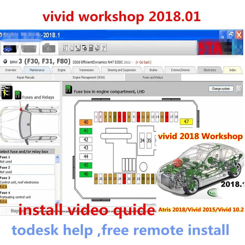 Newest Automotive Vivid 2018.01 (Atris-Technik) Europe Repair Software Atris Parts vivid 2018 software Free installation service