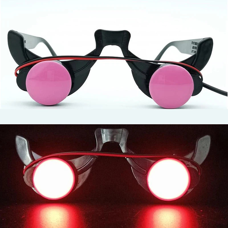 Halloween Light-Up LED Eyewear Anime Role Playing Props Funny Novelty Luminous Glasses Red Eyes Cosplay Masquerade Party Props
