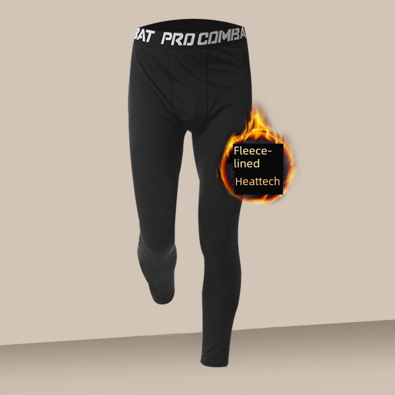 Winter Running Outfit Men's Quick-Drying Tights Fleece-lined Warm Keeping Sports Intimates High Elastic Cycling Fitness Training Compression