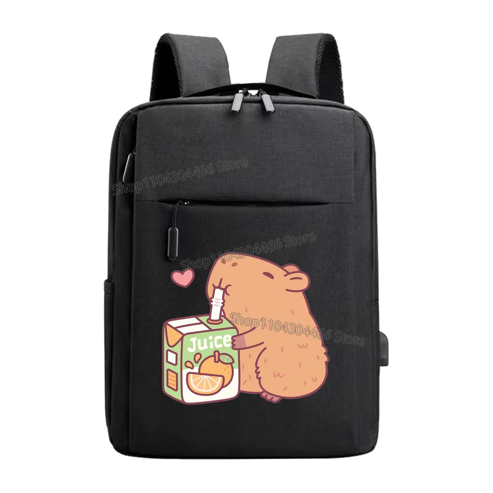 Capybara Laptop Backpack for Men,women Cute Animal Multi-functional Backpacks Fashion Anime Male Usb Charging Computer Bag Gift