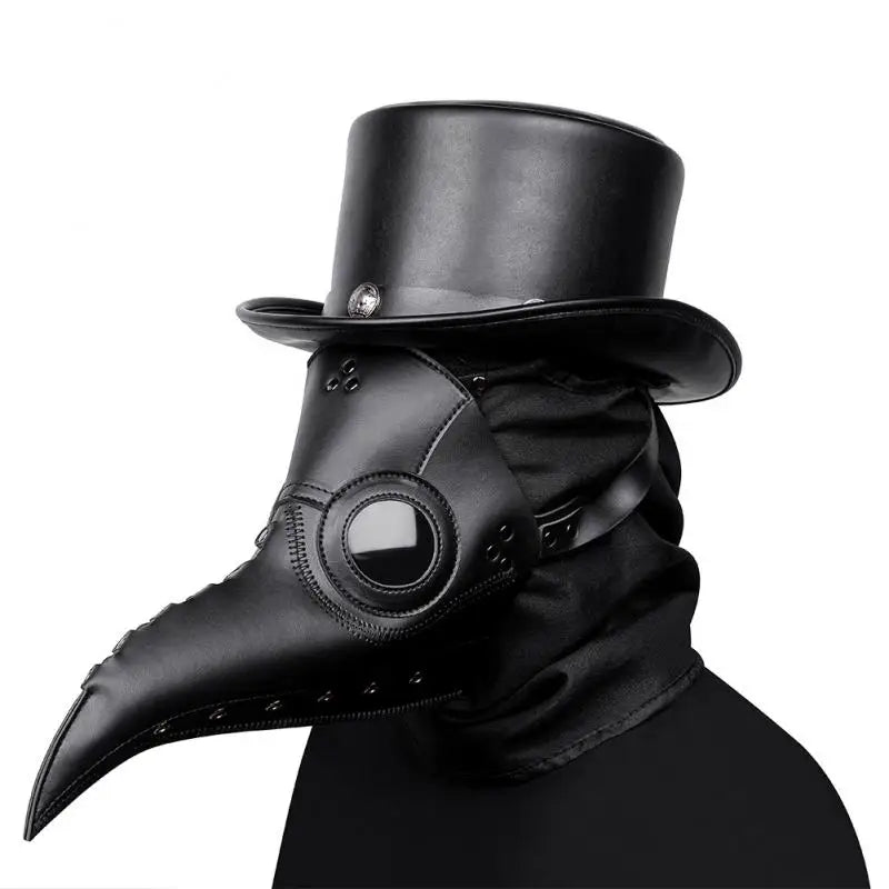 Steampunk Cosplay Mask Medieval Punk Plague Doctor Bird Headset Witch Novelty Headgear Set Pu Leather Halloween Cos Accessory