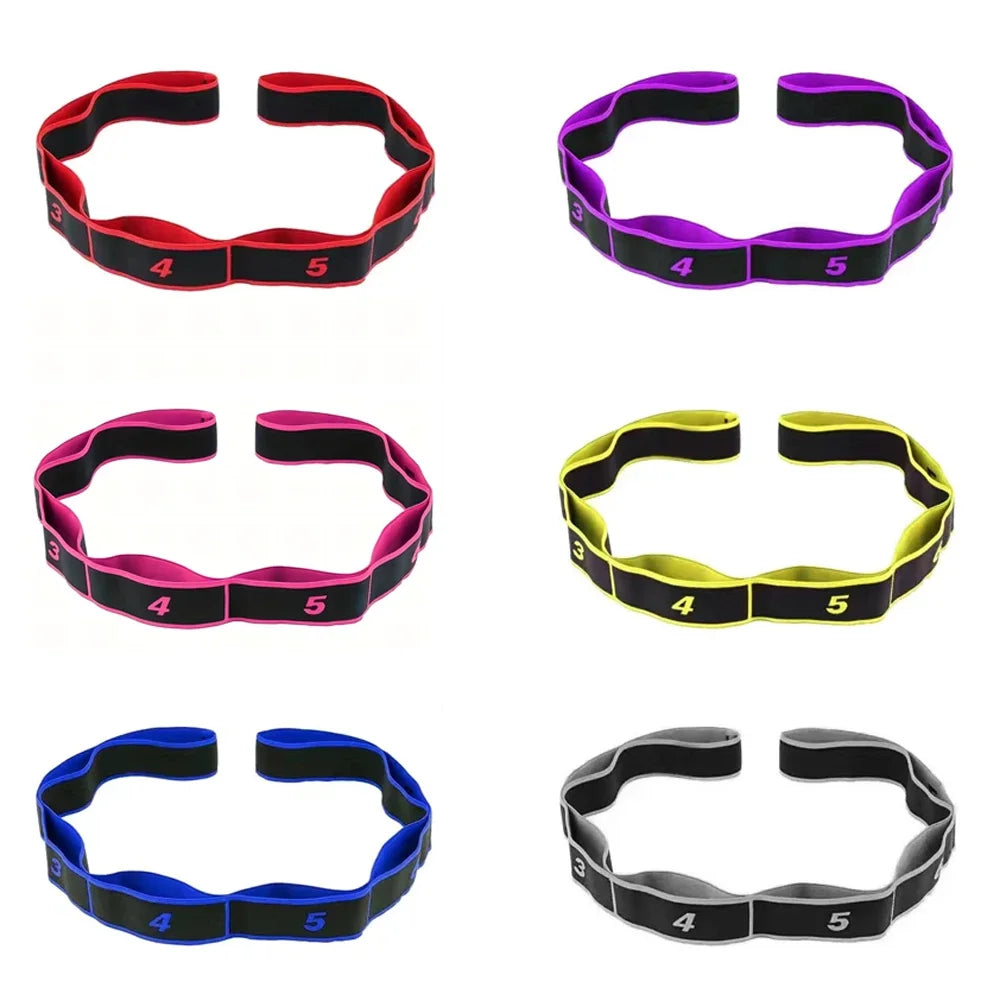 Fitness Exercise Women Man Latin Dance Elastic Stretch Belt With Number Exercise Pull Strap Sports Yoga Resistance Band