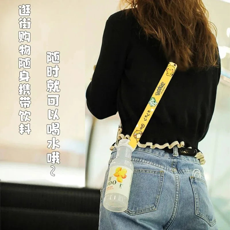 1/2/5/10Pcs Outdoor Hands-free Adjustable Mineral Water Bottle Beverage Bottle Portable Strap with Lanyard Water Back Artifact