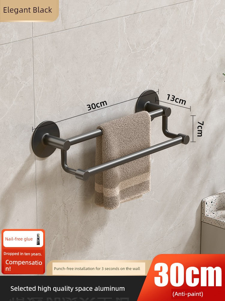 Wall-Mounted Alumimum Single Rod Toilet Towel Rack