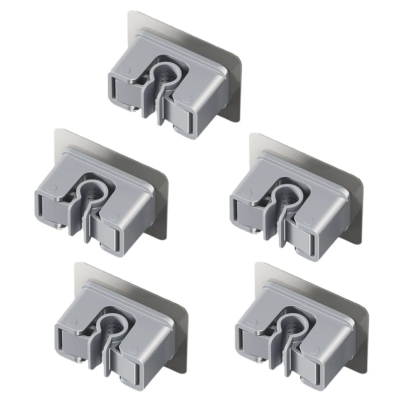Multi-Purpose Hooks Adhesive Wall Hanging Mop Rack Bathroom Mop Organizer Holder Waterproof Broom Hanger Organizer Accessories