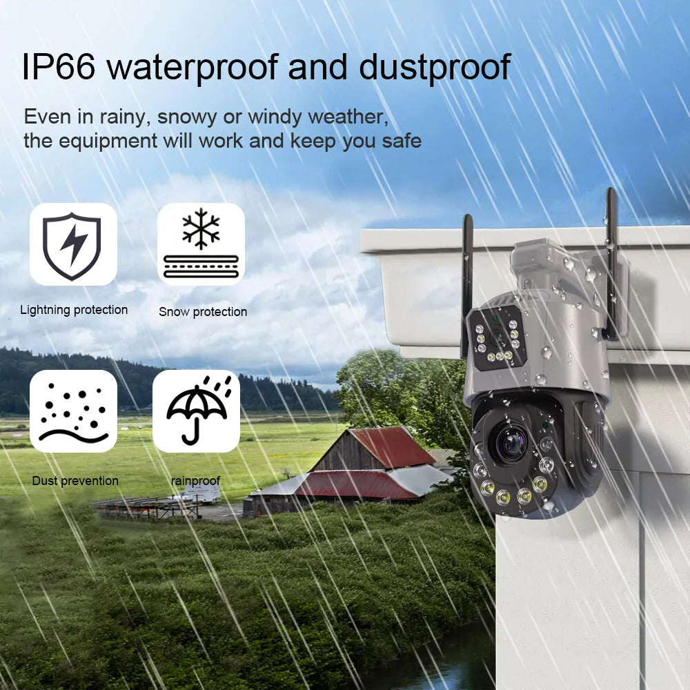 Linook 36x optical zoom, ICSEE 8MP, dual lens wireless WIFICCCTV outdoor waterproof, 360 monitoring camera pan tilt ip camera