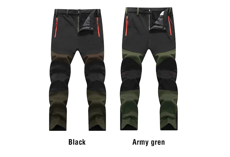 TRVLWEGO Hunting Climbing Camping Hiking Trekking Pants Softshell Autumn Winter Waterproof  Warmth Radiation Protection Men
