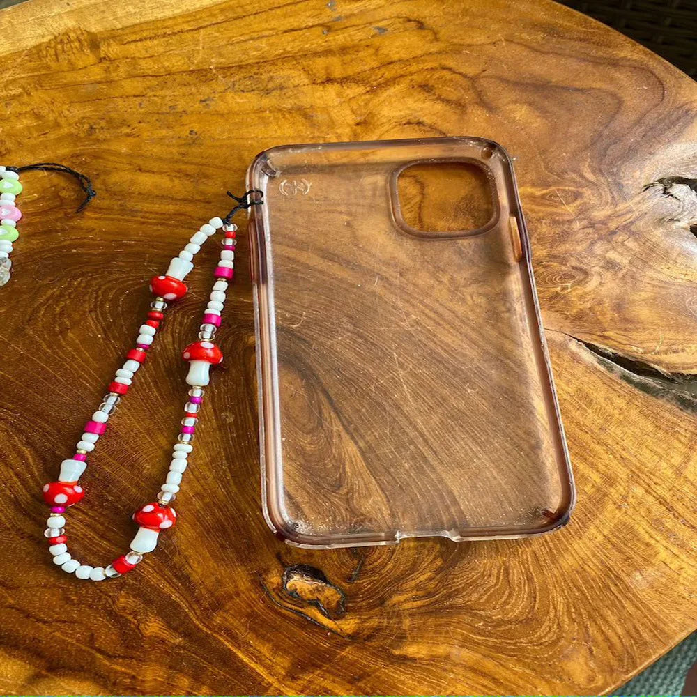 Simple Clay Fruit Charm Phone Chain Jewelry for Women Phone Lanyard Acrylic Resin Evil Eye Star Phone Case Strap DIY Accessories