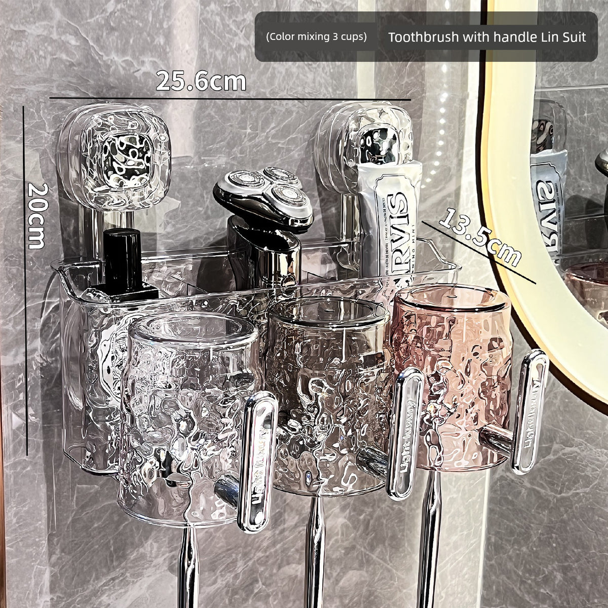 Suction Cup Toothbrush Rack Wall-Mounted No Punch Toothbrush Holder New Arrival Bathroom Tooth Cup Gargle Cup Shelf