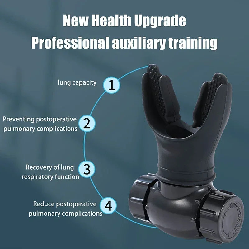 1PCS Silicone Breathing Trainer Respiratory Muscles Portable Lightweight Lung Flexer Durable Fitness Adjustable Exerciser Device