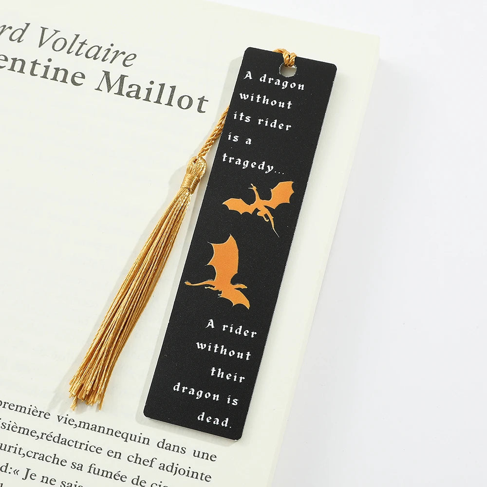 1pc Black Dragon Bookmarks Anime Tassel Bookmarks Reading Markers For Book Lovers Acrylic Bookmarks Friends Teachers Stationery