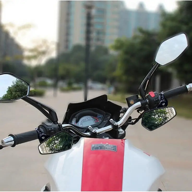 Motorcycle Rear View Reflector Cycling Bar End Rearview Reflectors Good Clarity Cycling Accessories For Outdoor Riding Urban