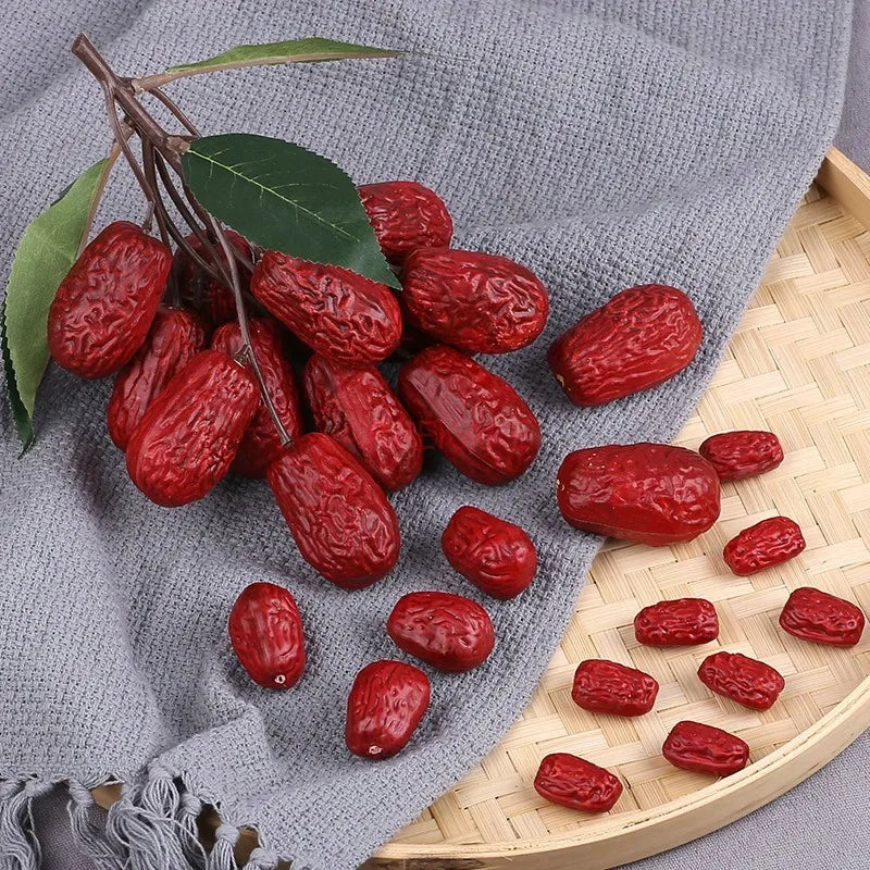 Simulated Red Date Model Plastic Fake Red Date Props Dried Fruit Health Food Props Toys Nourishing Products