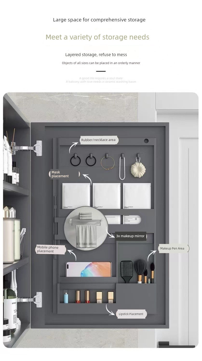 Accessible Luxury Cosmetics Storage Rack Punch-Free Bathroom Cabinet