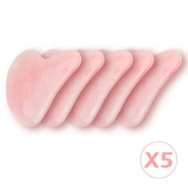 Rose Quartz Face Massager Gua Sha Scraper Natural Jade Stone Skin Care Massager for Body Facial Neck Back Beauty Health Eye SPA