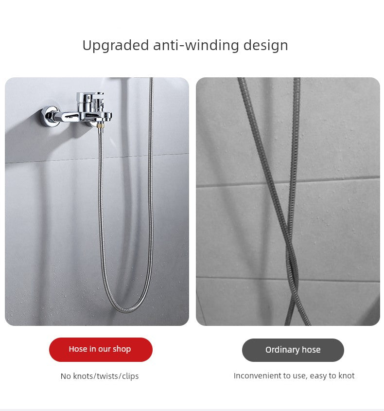 Shower Hose Explosion-Proof Shower Tube Boost Nozzle Refined Copper Neutral Connecting Pipe Water Heater Accessories Complete Collection Punch-Free