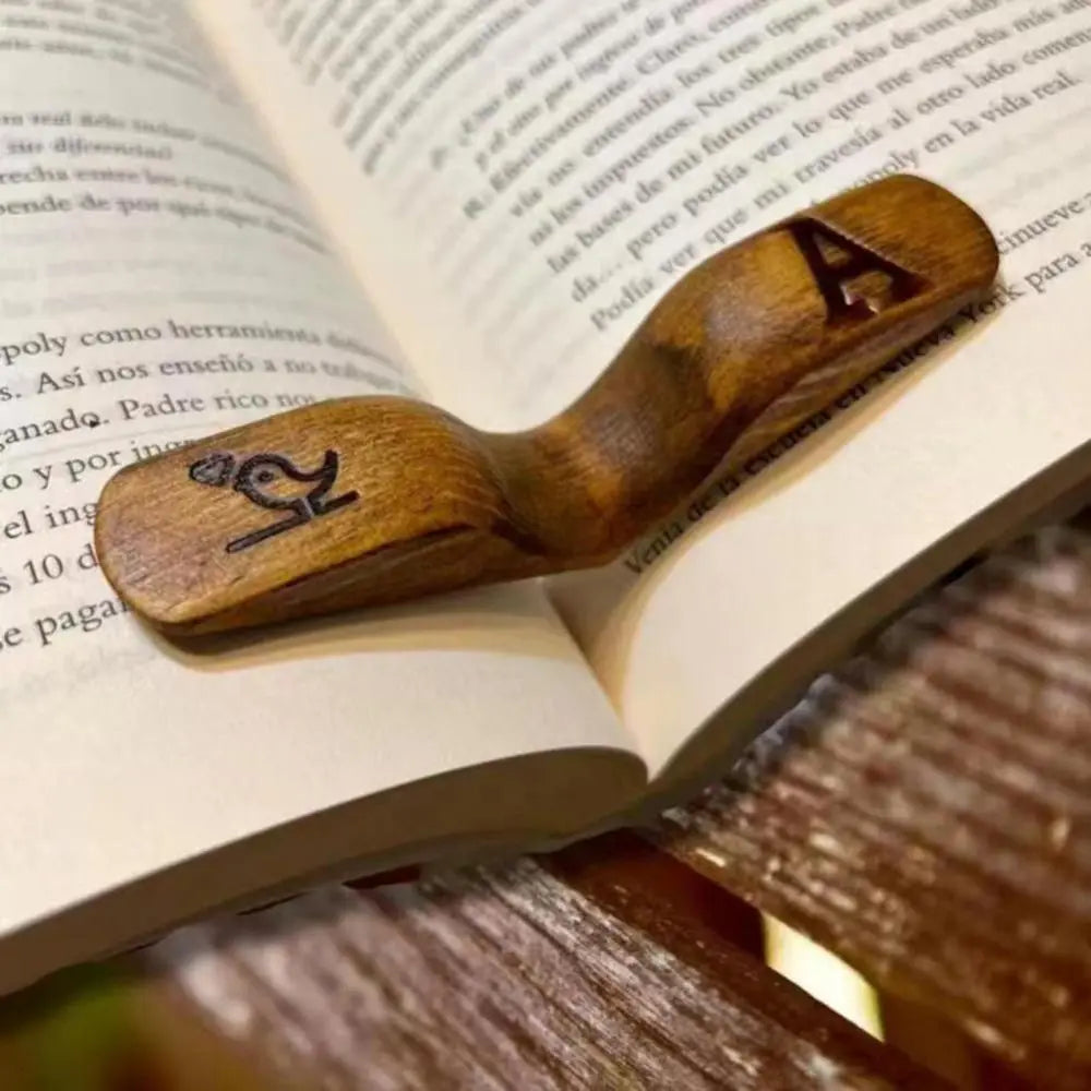 One Hand Reading Thumb Book Support Book Page Holder Convenient Bookmark Office Book Lovers Bookmark Wooden Thumb Bookmark