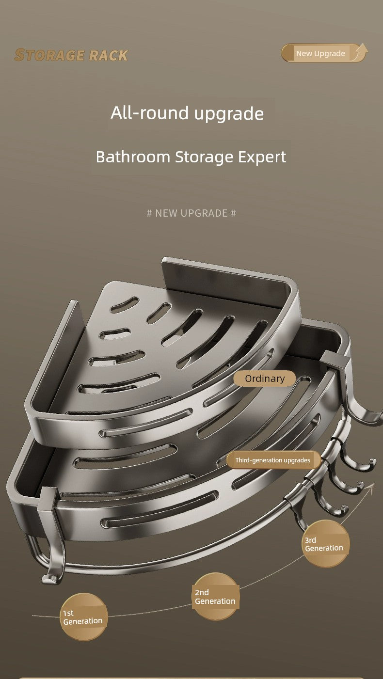 Toilet Punch-Free Wall-Mounted Bath Storage Rack