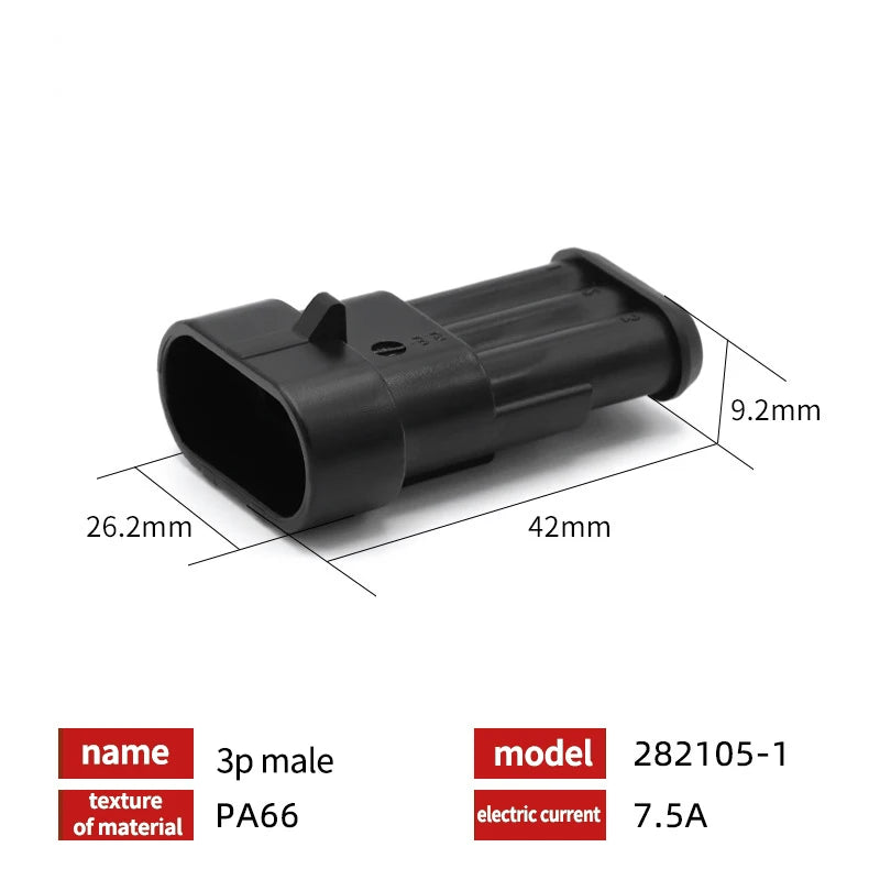 20/50/100Sets AMP Waterproof Connector 1/2/3/4/5/6 Pin 12A IP68 Electrical Automotive Wire Connector Plug Terminals Truck Car