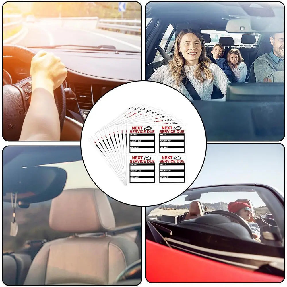 Oil Change Reminder Stickers 40PCS 2x2 Inch Service Reminder Labels Next Service Due Labels For Car Auto Vehicle Window