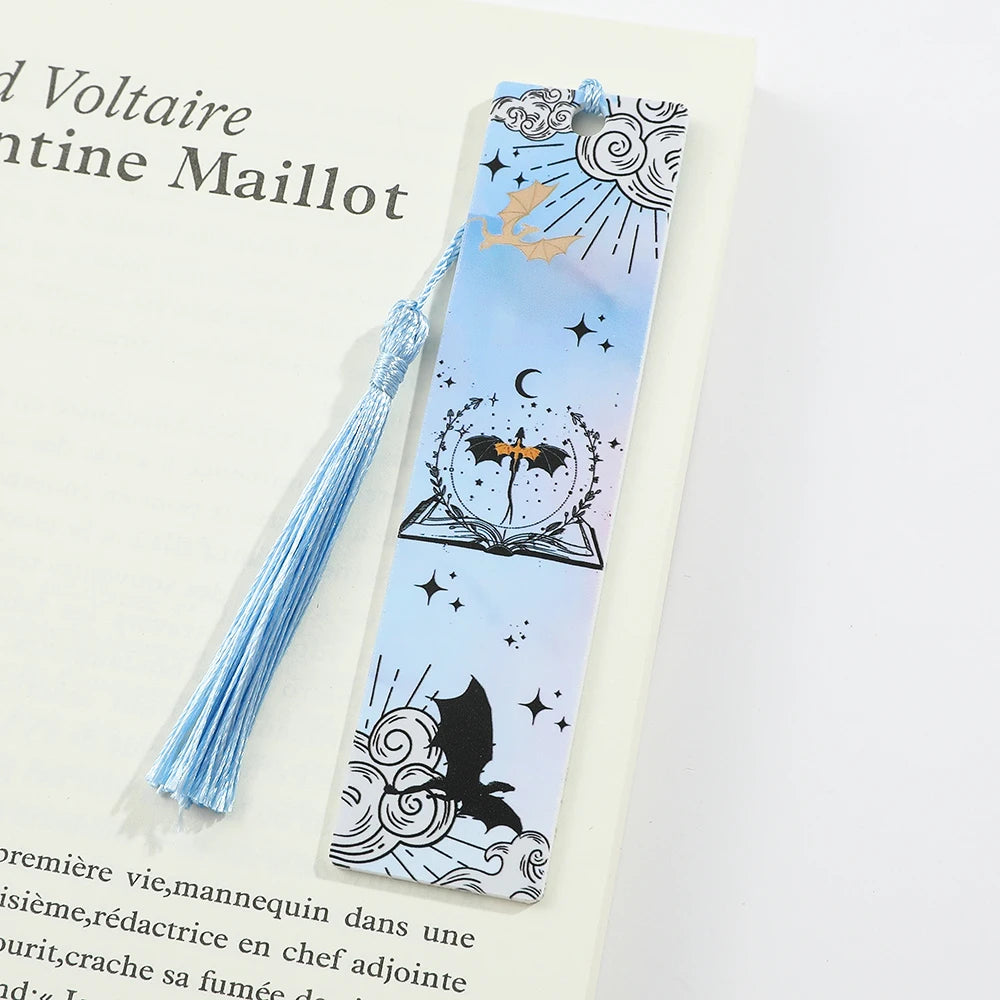 1pc Black Dragon Bookmarks Anime Tassel Bookmarks Reading Markers For Book Lovers Acrylic Bookmarks Friends Teachers Stationery