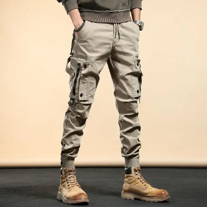 Men's Cargo Pants Outdoor Male Trousers Korean Hiking Loose Biker Motorcycle Cotton Luxury Aesthetic Fashion Baggy Slacks