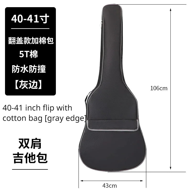 600D Oxford Fabric Waterproof Guitar Case Double Shoulders Padded Backpack 21-41in Guitar Bass Musical Instrument Carry Bag