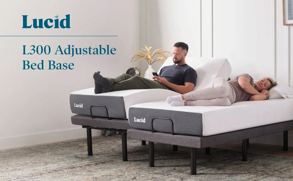 L300 Adjustable Bed Frame Head and Foot Incline - USB - Wireless Remote - Easy 2 Person Assembly  Quiet Motor