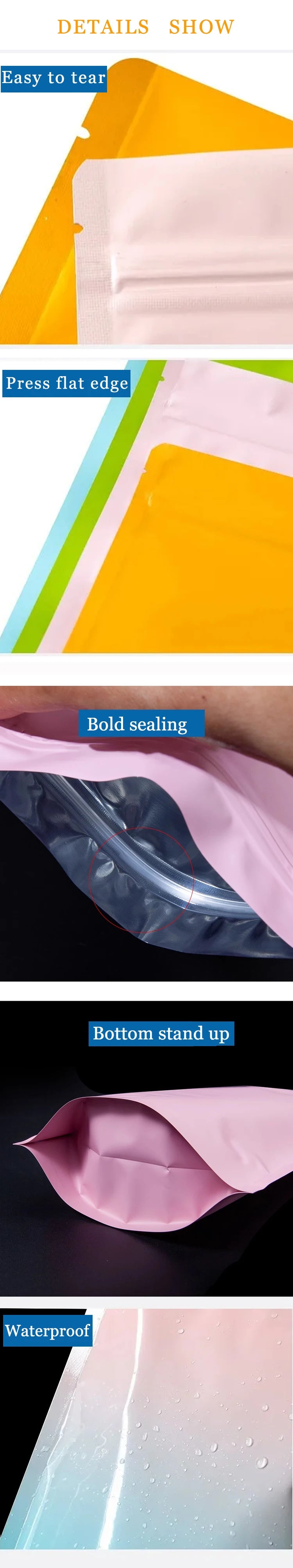 HD Customized Printing Aluminum Foil Standing Zipper Bag For Food Tea Nut Pet Food Gift Bags Low Temperature Light-proof Package