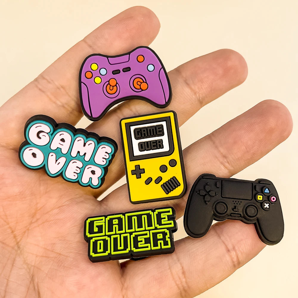 1-13pcs Shoe Charms Game Console Gamepad Shoe Decorations Pins for Men Boy Favor Gifts Clog Accessories Clog Buckle Fit Sandals