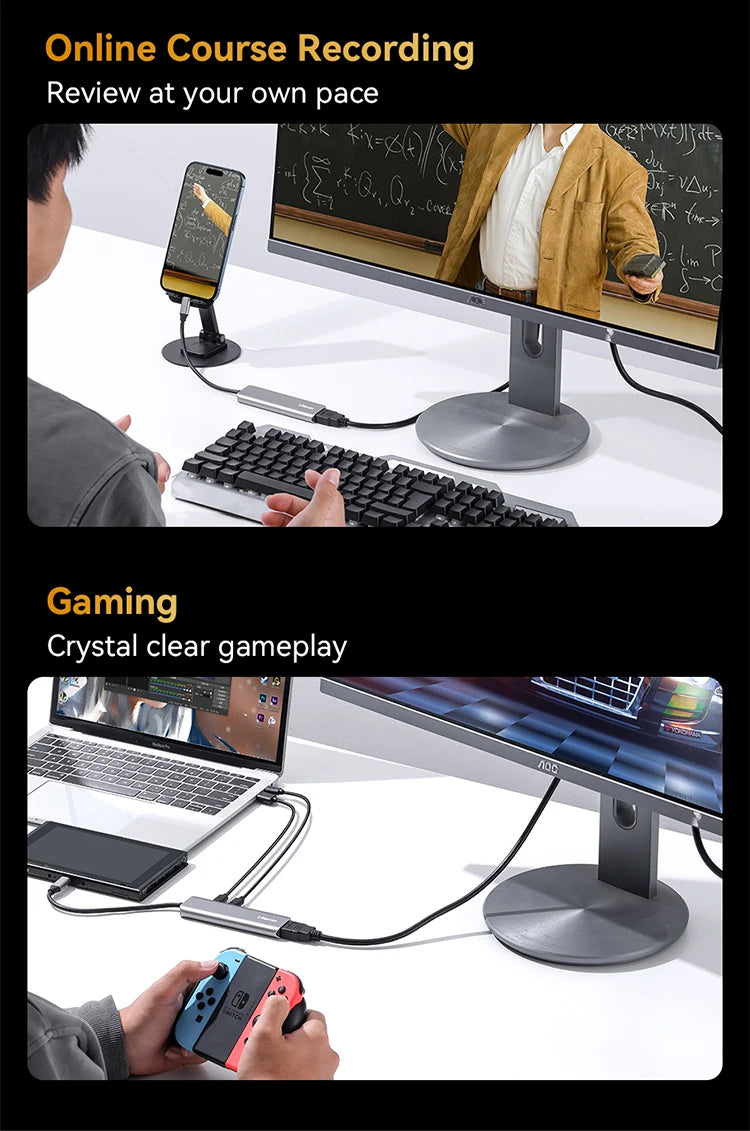 Ulanzi Video Capture Card USB 3.0 HDMI USB-C 1080P For OBS Capturing Game Card Live Streaming 60fps HD Video Recorder Grabber