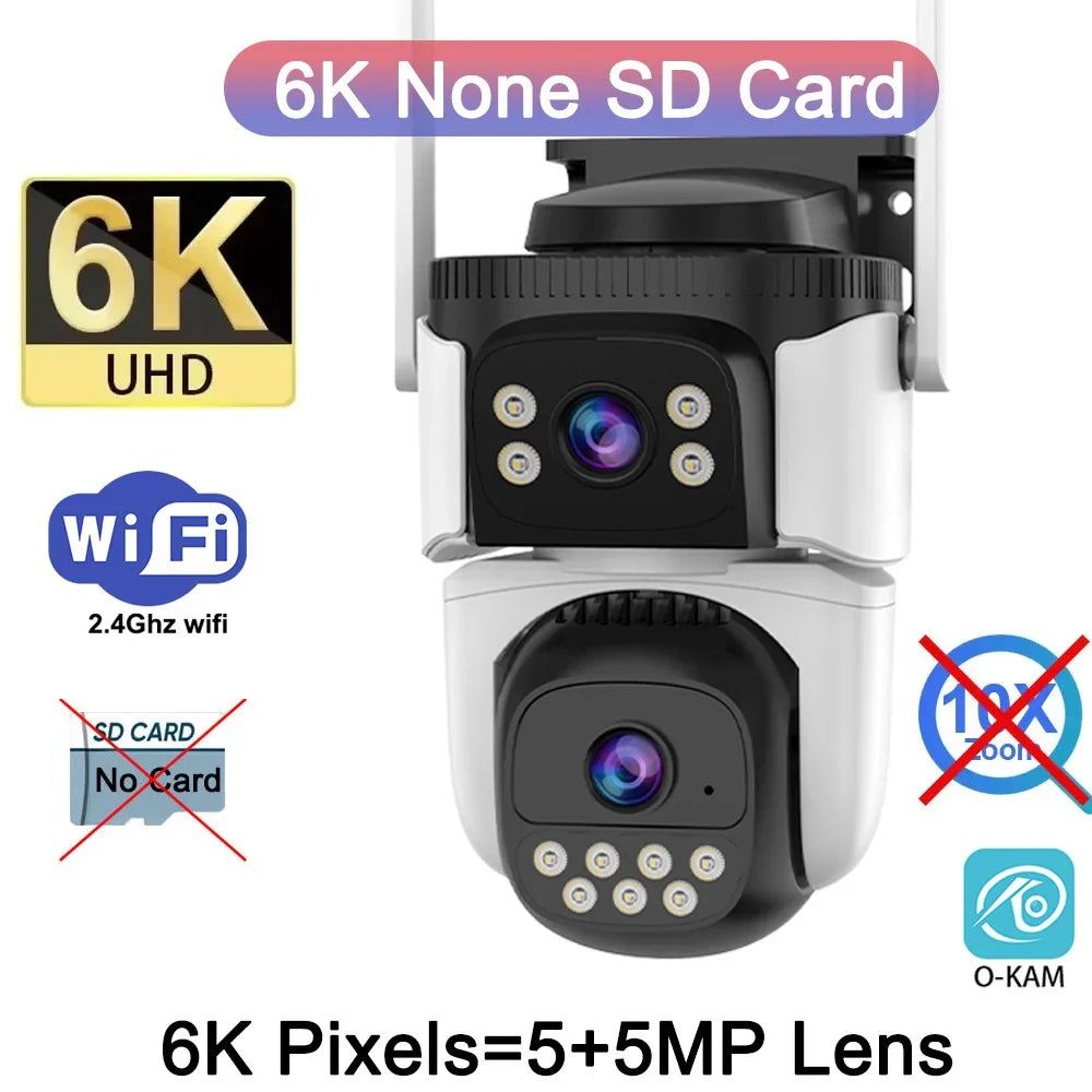 Outdoor Optical 10X Zoom 20MP WiFi Camera 10K Four Lens Four Screens PTZ Human Two Way Audio Auto Tracking Security Camera CCTV