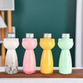 PET Cat Water Bottles for Milk Tea Coffee Juice Portable Drinking Cup Home Transparent Juicing Beverage Drink Bottle BPA Free