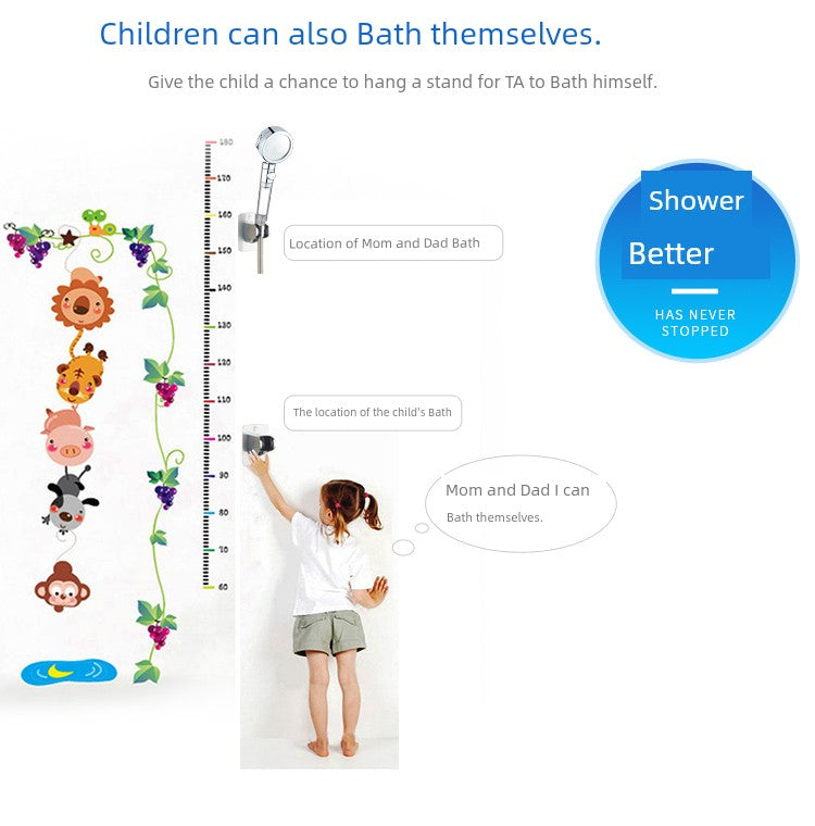 Shower Bracket Punch-Free Fixed Base Shower Nozzle Adjustable Rain Suction Cup Bathroom Shower Head Accessories
