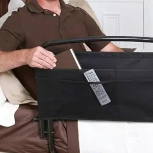 Stander 30" Safety Bed Rail with Padded Pouch, Folding Bedside Safety Guard Rail for Adults, Seniors, and Elderly, Under