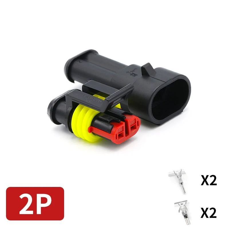 20/50/100Sets AMP Waterproof Connector 1/2/3/4/5/6 Pin 12A IP68 Electrical Automotive Wire Connector Plug Terminals Truck Car