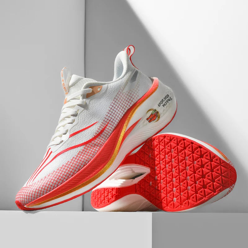 Marathon Air Cushion Carbon Plate Sports Running Shoes Men Breathable Lightweight Comfortable Athletic Tennis Sneakers Footwear