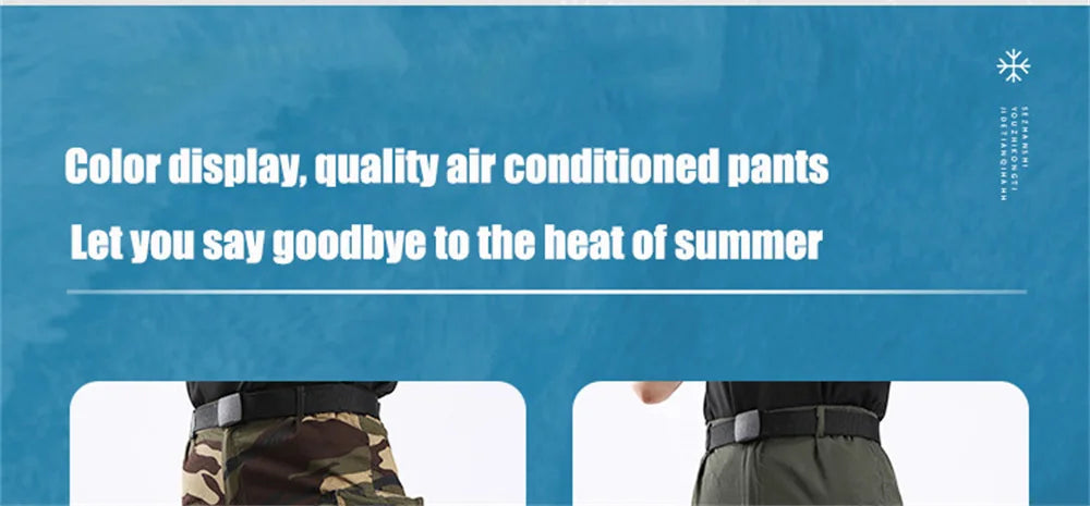 Fan Pants Cold Fishing Pure Cotton Site Welder Camping Ride Climbing Hiking Sports Fan Suit Air-Conditioning Clothes Fan Cooling