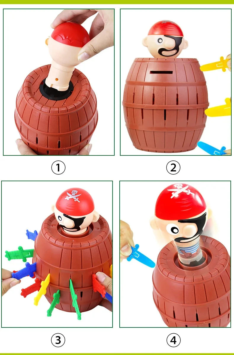 New Funny Pirate Barrel Toys Lucky Game Jumping Pirates Bucket Sword Stab Pop Up Tricky Toy Family Jokes For Child Kid Gift