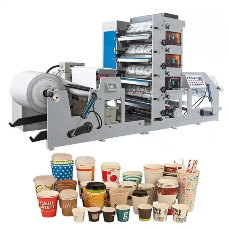 Manufacture 4 Color Jumbol Roll Coated Paper Cup Flexo Graphic Printing Machine Paper Bowl Cup Flexo Graphic Printing Machine