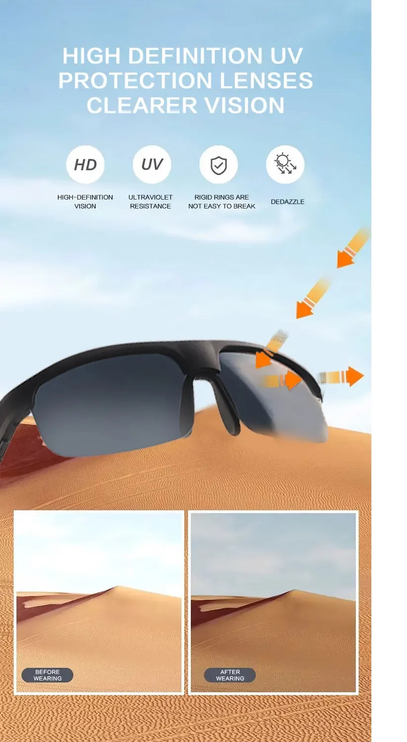Smart Bluetooth Glasses 5.0 with Call and Music Waterproof Outdoor Cycling Sunglasses for Sports Running Hiking Men Women