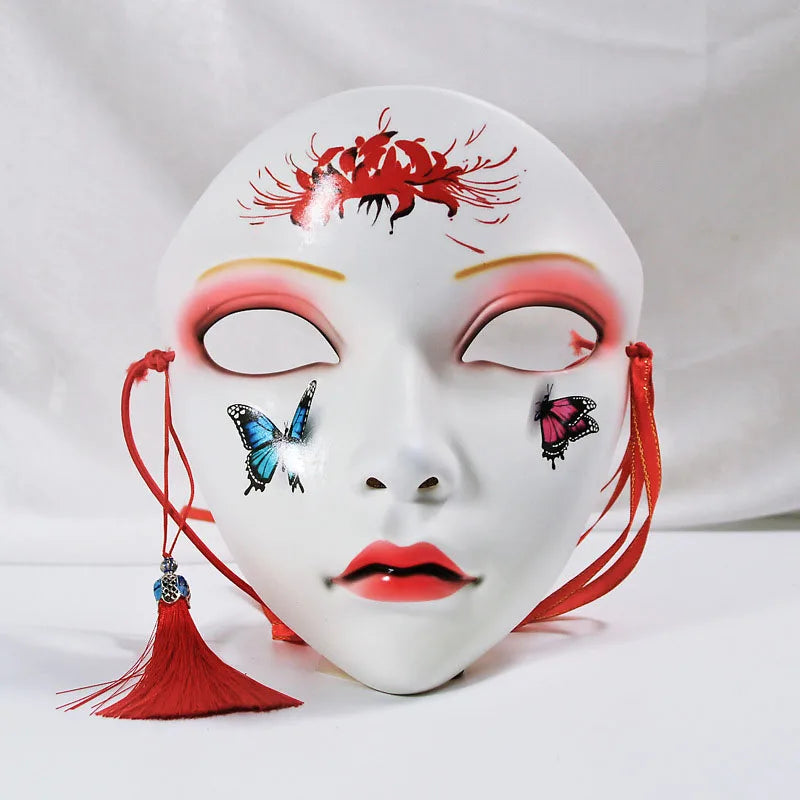 Novelty Gift Full Face Mask For Girl Women Beauty Mask Birthday Masquerade Party Mask Hand-painted Mask Hanfu Accessories