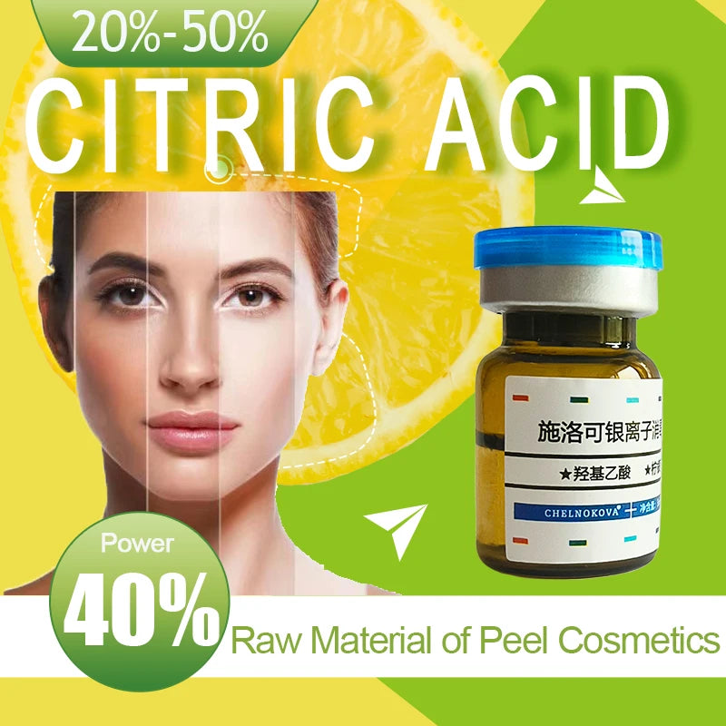 Citric acid 20% 30% 40% 50% peel Material of Skincare 5ml 10ml Brighten skin whiten keratin aha whitening body lotion peeling