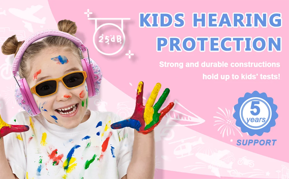ZOHAN Kid Earmuffs Hearing Safety Protection Earmuffs Passive Noise Cancelling NNR 25dB For Children Toddlers Reading Sleeping