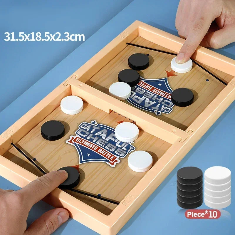 Desktop Battle Board Table Hockey Paced Sling Puck Board Game Fast Sling Puck Winner Party Game Child Adult Double Family Game T