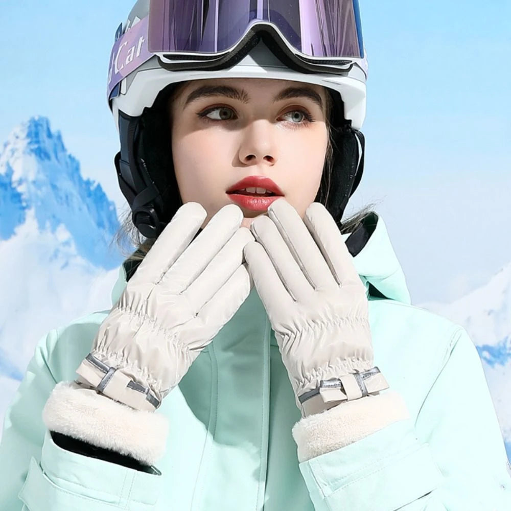 Simple Keep Warm Snowboard Gloves Windproof Waterproof Skiing Gloves Thicken Touch Screen Riding Mittens Outdooor