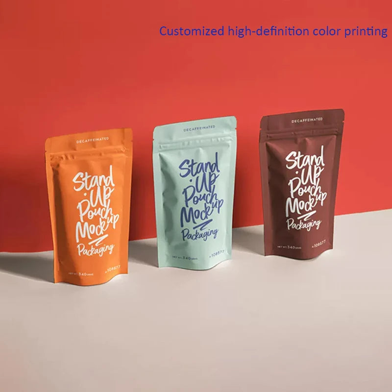 HD Customized Printing Aluminum Foil Standing Zipper Bag For Food Tea Nut Pet Food Gift Bags Low Temperature Light-proof Package