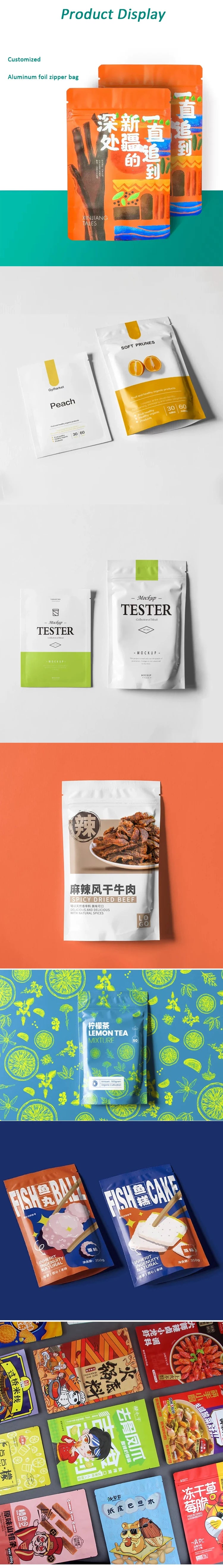 HD Customized Printing Aluminum Foil Standing Zipper Bag For Food Tea Nut Pet Food Gift Bags Low Temperature Light-proof Package